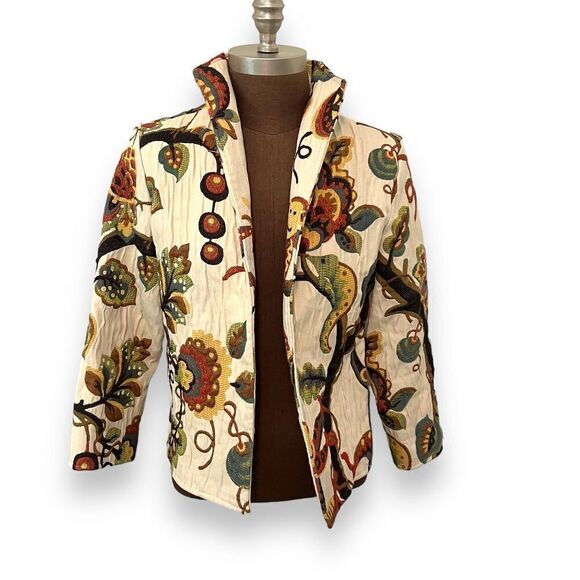 Painted Pony Jacket Monkey Business Womens Size S Tapestry Vintage Made In USA - Picture 2 of 7